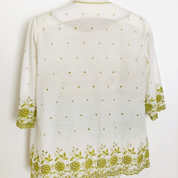 Vintage 3-Peice Pajamas Set Green/White GUC - Picture 8 of 11